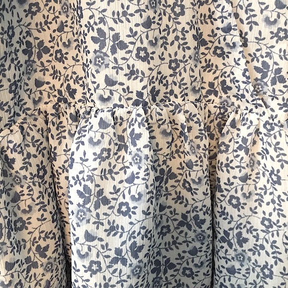 Madewell Wedgewood Blue/Egg Shell Floral Blouse - Picture 8 of 16